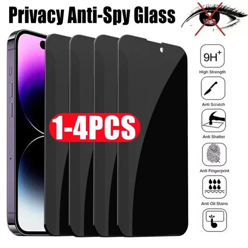 iPhone 12/13/14/15 Pro Datenschutz-Bildschirmschutz - Anti-Spy Panzerglas, Vollständige Abdeckung, Kratzfestes Dunkelschutzglas - NanoInfinite