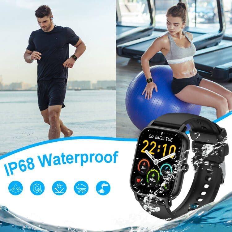 Revolutionäre 1,85" Touchscreen Smartwatch für Damen & Herren: Bluetooth-Anrufe, Fitness-Tracking, Herzfrequenz- und Schlafmonitor- 100% Wasserdicht - Perfekt für iOS & Android - NanoInfinite