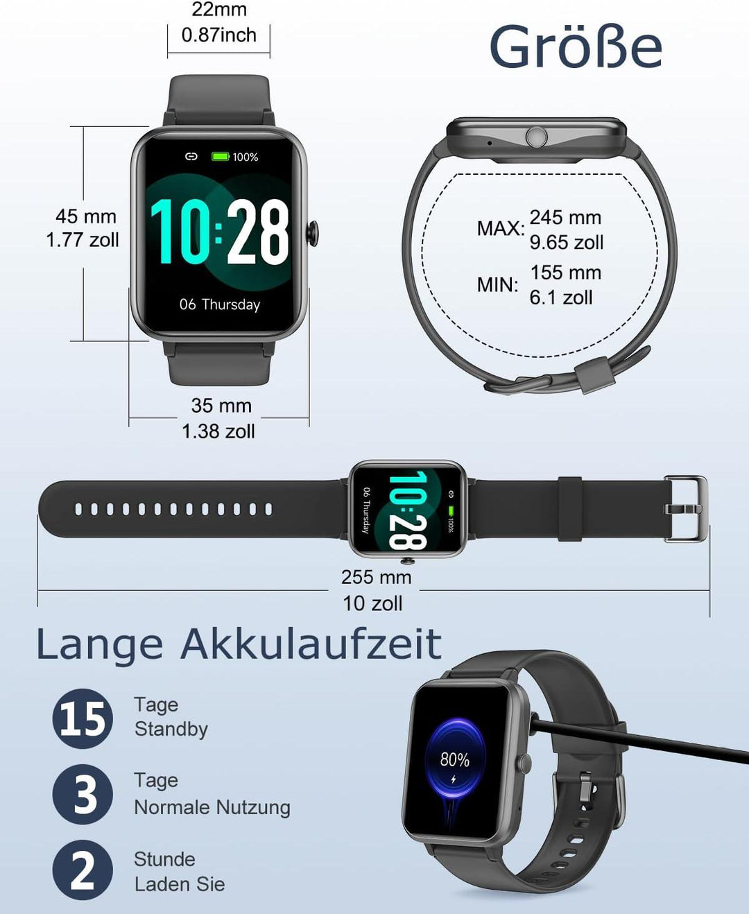 Die Ultimative Smartwatch für Damen & Herren: Telefonfunktion, Fitness-Tracking, Herzfrequenz- und Schlafmonitoring, SpO2, Schrittzähler & Mehr - Perfekt für iOS & Android - NanoInfinite