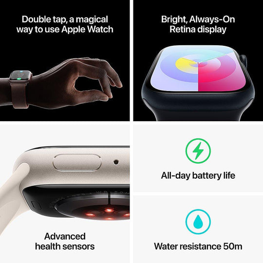 Apple Watch Series 9 GPS 45mm - Aluminiumgehäuse mit Sportarmband - NanoInfinite