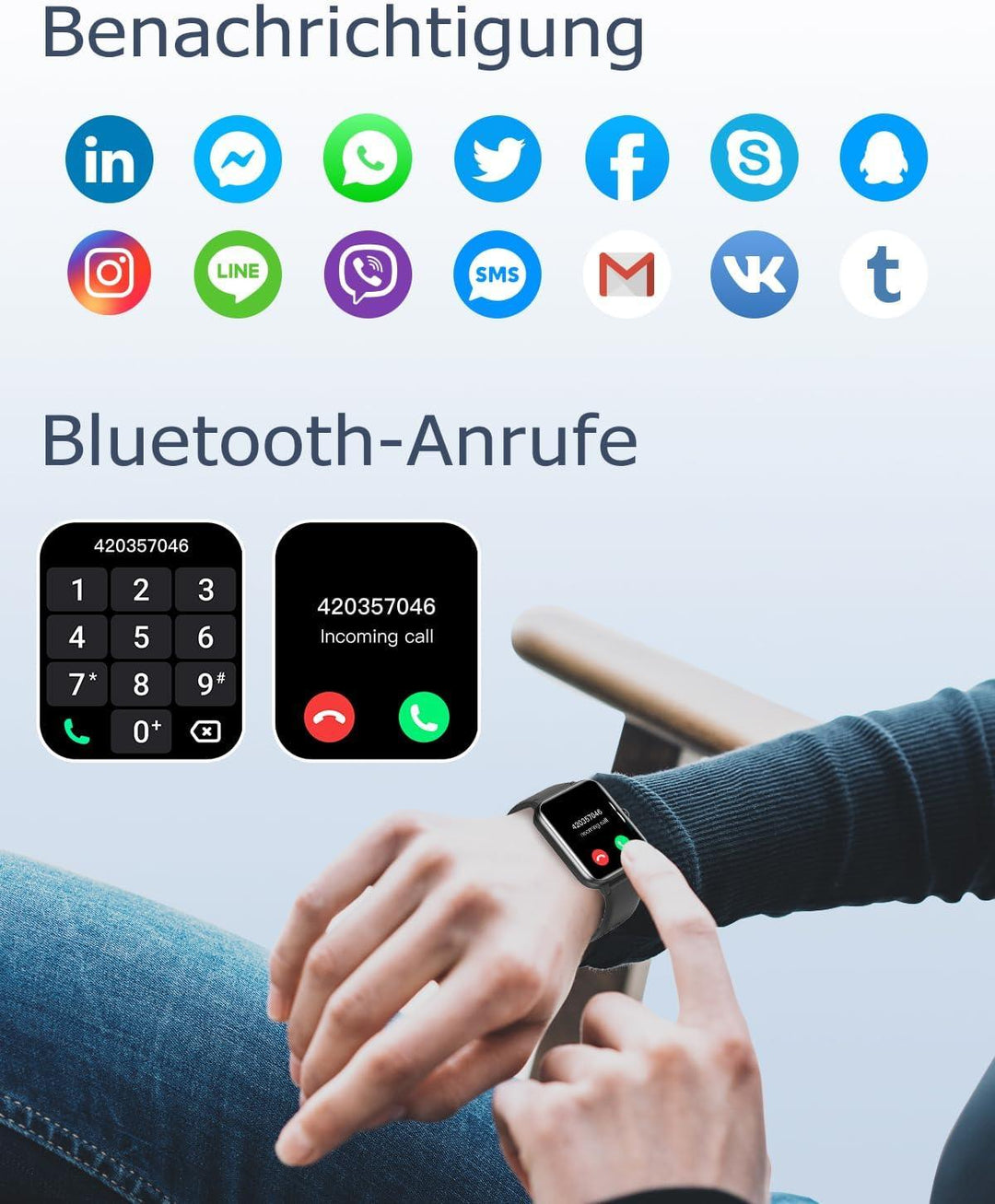 Die Ultimative Smartwatch für Damen & Herren: Telefonfunktion, Fitness-Tracking, Herzfrequenz- und Schlafmonitoring, SpO2, Schrittzähler & Mehr - Perfekt für iOS & Android - NanoInfinite