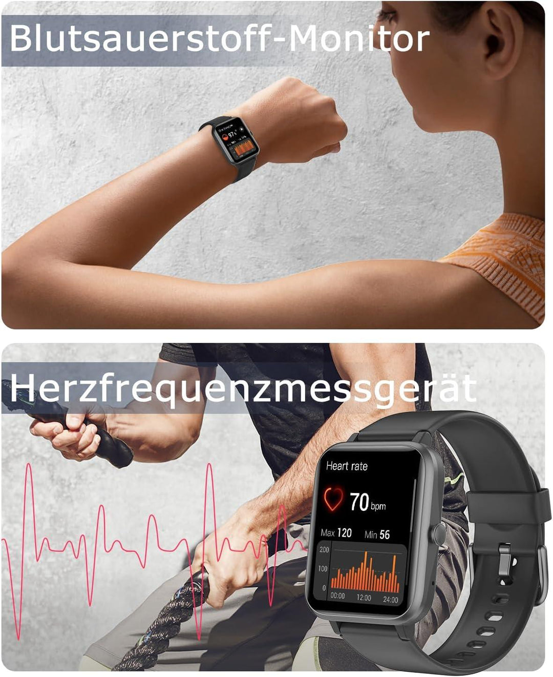 Die Ultimative Smartwatch für Damen & Herren: Telefonfunktion, Fitness-Tracking, Herzfrequenz- und Schlafmonitoring, SpO2, Schrittzähler & Mehr - Perfekt für iOS & Android - NanoInfinite