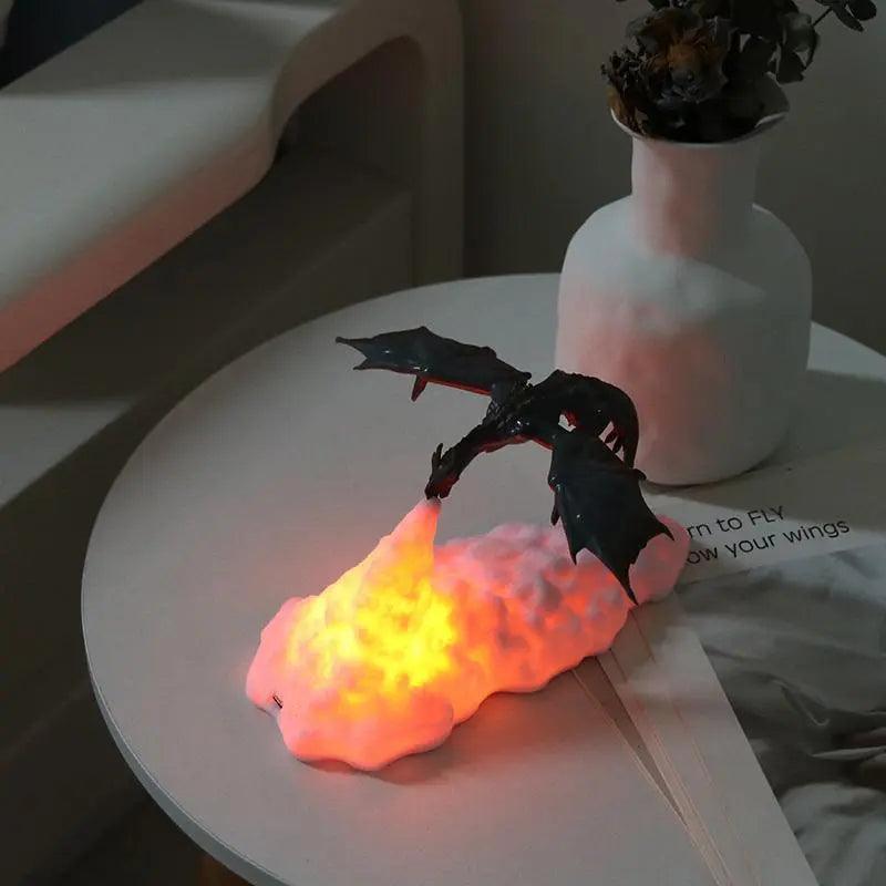 3D-Schreibtischlampe mit feuerspeiendem Drachen - NanoInfinite